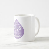 ラベンダーの精油の低下 コーヒーマグカップ (正面右)