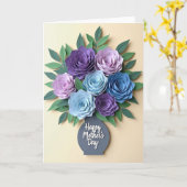 ラベンダーの紙の花のカード カード (黄色い花)