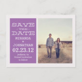 ラベンダーの素敵な写真日付のポストカードを保存 案内ポストカード (正面)