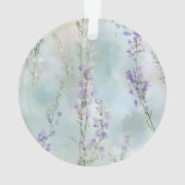 ラベンダーの紫の花のクリスマス オーナメント (裏面)