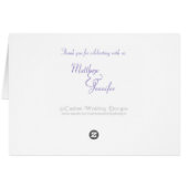 ラベンダーの紫色のカスタムな結婚式のテーブル数カード (裏面横)