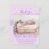 ラベンダーの紫色のベビーシャワーは|の写真感謝していしています サンキューカード (正面/裏面)