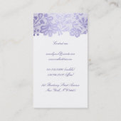 ラベンダーの紫色のレースのエレガントなヴィンテージの白 名刺 (裏面)