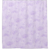 ラベンダーの紫色の抽象芸術の羽パターン シャワーカーテン (正面)