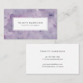 ラベンダーの紫色の水彩画|のシックなモダン 名刺 (正面/裏面)