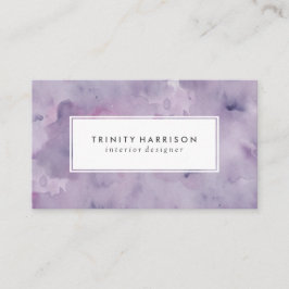 ラベンダーの紫色の水彩画|のシックなモダン 名刺