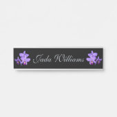 ラベンダーの紫色の蘭のぶら下がったな壁のネームプレート サインプレート (正面)