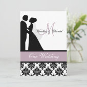 ラベンダーの結婚式のカップルの結婚式招待状 招待状 (スタンド正面)