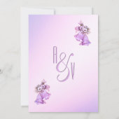 ラベンダーの結婚式の鐘の招待状 招待状 (裏面)