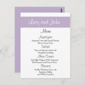 ラベンダーの結婚式メニューカード ポストカード (正面/裏面)