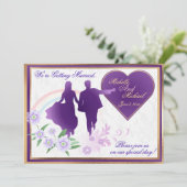 ラベンダーの結婚式招待状の虹そして陰 招待状 (スタンド正面)