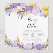 ラベンダーの結婚式招待状 夏の招待状 招待状 (正面/裏面)