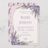 ラベンダーの結婚式招待状 招待状 (正面/裏面)