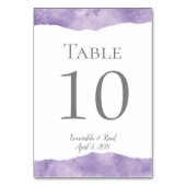 ラベンダーの結婚水彩表の番号 テーブルナンバー (裏面)