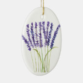 ラベンダーの絵画水彩紫色の花 セラミックオーナメント (右)