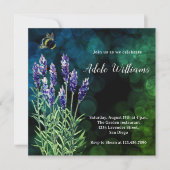 ラベンダーの絵画水彩色招待状 招待状 (正面)