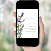 ラベンダーの緑の紫の結婚式のレセプション 招待状