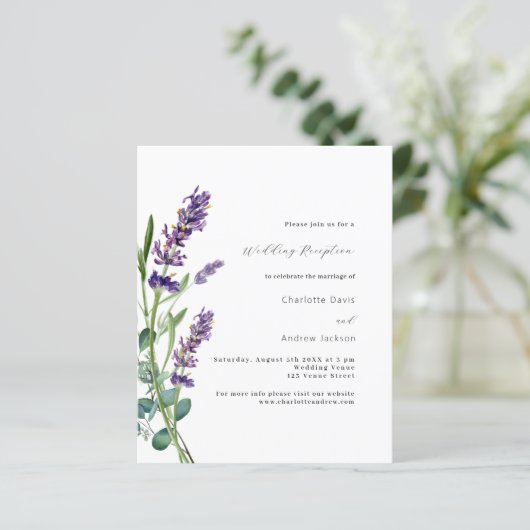 ラベンダーの緑の紫色の予算の結婚式のレセプション (スタンド正面)