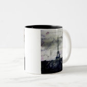 ラベンダーの織り目加工のパリ ツートーンマグカップ (正面右)