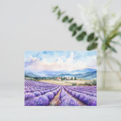 ラベンダーの美しい畑の芸術 シーズンポストカード (スタンド正面)