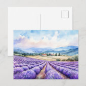 ラベンダーの美しい畑の芸術 シーズンポストカード (正面/裏面)