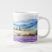 ラベンダーの美しい畑の芸術 ジャンボコーヒーマグカップ (右)