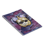 ラベンダーの羽のあるベネチアンマスク ノートブック (右側)