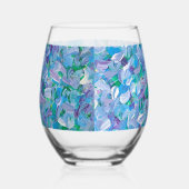ラベンダーの羽 ステムなしワイングラス (右)