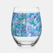 ラベンダーの羽 ステムなしワイングラス (左)