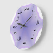 ラベンダーの背景の楽音時計 ラージ壁時計 (傾斜)