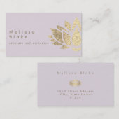 ラベンダーの背景スキンケアとエステ 名刺 (正面/裏面)