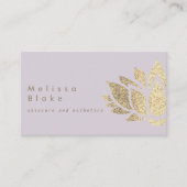 ラベンダーの背景スキンケアとエステ 名刺 (正面)