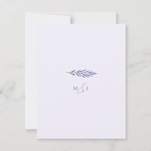 ラベンダーの至福 エレガントな水彩ウェディング セーブザデート (裏面)