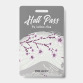 ラベンダーの花が咲くホールパスバッジ バッジ (裏面)
