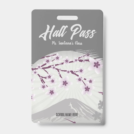 ラベンダーの花が咲くホールパスバッジ バッジ (正面)