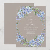 ラベンダーの花が咲くロマンティックなウェディング 招待状 (正面/裏面)