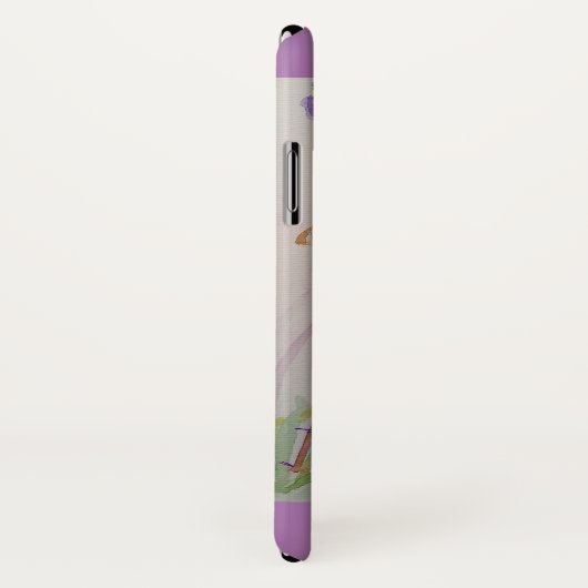 ラベンダーの花とミツバチの水色が幸せ Case-Mate iPhoneケース (裏面/右)