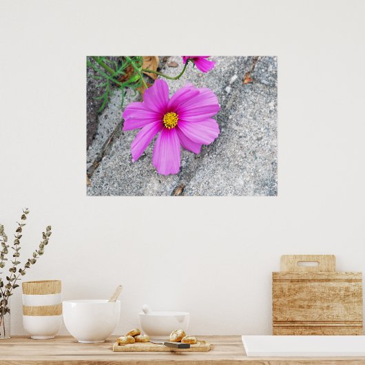 ラベンダーの花と感動的引用文 ポスター (キッチン)