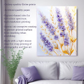 ラベンダーの花と金離れの キャンバスプリント