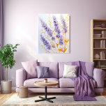 ラベンダーの花と金離れの キャンバスプリント<br><div class="desc">油絵のように上品で上品なスタイルのラベンダーの植物を展示するこの美しいキャンバスで色彩の鮮やか、あなたのリビングルームを更に美しく芸術的しなさい。美しいとエレガンスのtouchを宇宙に追加。</div>