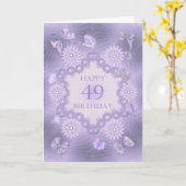 ラベンダーの花と49th誕生日カード カード (黄色い花)