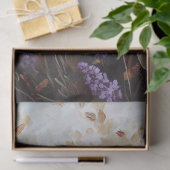 ラベンダーの花に覆われたフクロウが切り離す 薄葉紙 (ギフト)