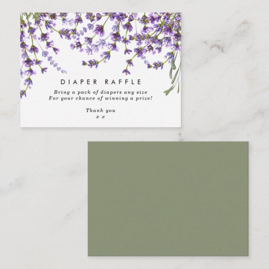 ラベンダーの花のおむつのラッフルのエンクロージャカード エンクロージャーカード (正面/裏面)