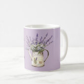 ラベンダーの花のじょうろ コーヒーマグカップ (正面右)