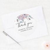ラベンダーの花のギフトのお礼。紫の結婚式 ラウンドシール (封筒)