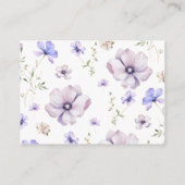 ラベンダーの花のデートナイトのアイデア ブライダルシャワー エンクロージャーカード (裏面)