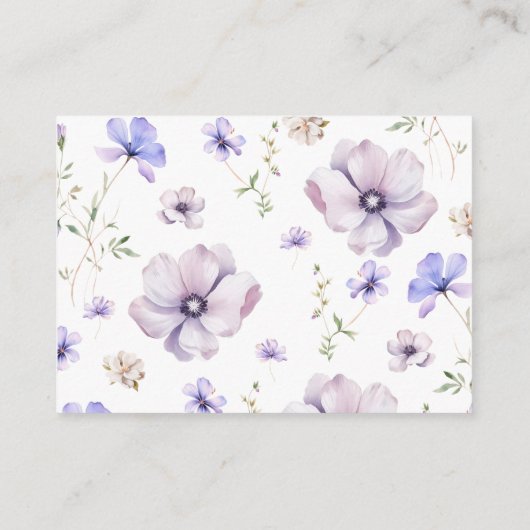 ラベンダーの花のデートナイトのアイデア ブライダルシャワー エンクロージャーカード (裏面)