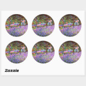 ラベンダーの花のフィールド， Claude Monet Stickers ラウンドシール (シート)