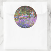 ラベンダーの花のフィールド， Claude Monet Stickers ラウンドシール (バッグ)