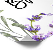 ラベンダーの花のブライダルシャワー ウェルカムサイン ポスター (角)